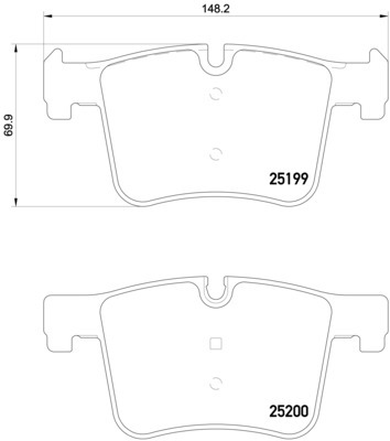 Sada brzdových destiček, kotoučová brzda BREMBO