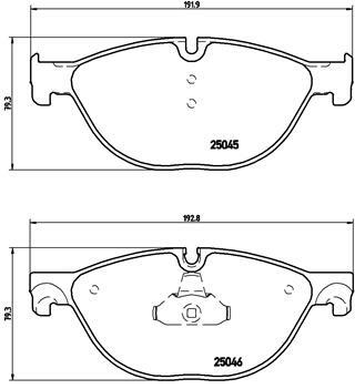 Sada brzdových destiček, kotoučová brzda BREMBO