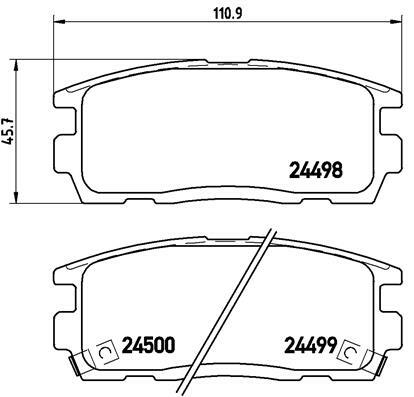 Sada brzdových destiček, kotoučová brzda BREMBO