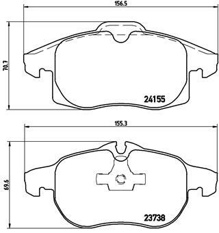 Sada brzdových destiček, kotoučová brzda BREMBO