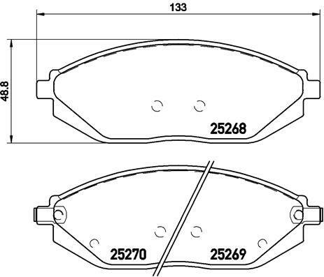 Sada brzdových destiček, kotoučová brzda BREMBO