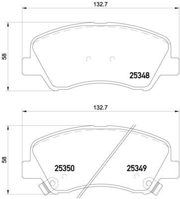 Sada brzdových destiček, kotoučová brzda BREMBO