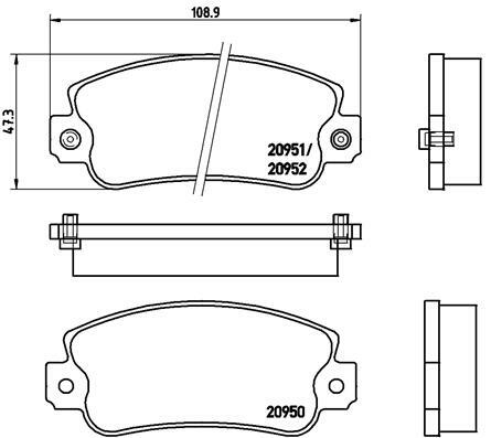 Sada brzdových destiček, kotoučová brzda BREMBO