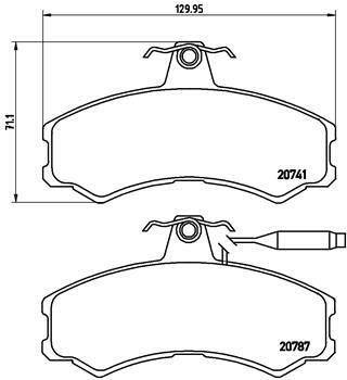 Sada brzdových destiček, kotoučová brzda BREMBO