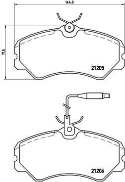 Sada brzdových destiček, kotoučová brzda BREMBO