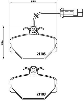 Sada brzdových destiček, kotoučová brzda BREMBO