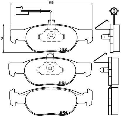 Sada brzdových destiček, kotoučová brzda BREMBO