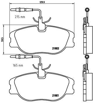 Sada brzdových destiček, kotoučová brzda BREMBO