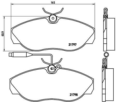 Sada brzdových destiček, kotoučová brzda BREMBO