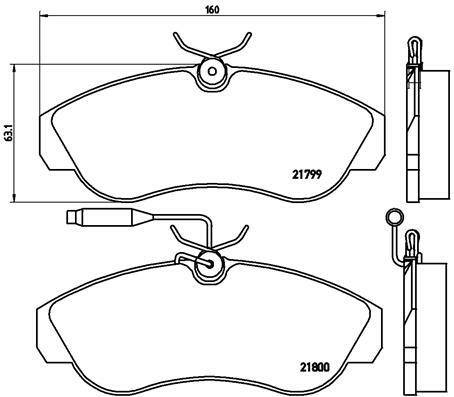 Sada brzdových destiček, kotoučová brzda BREMBO