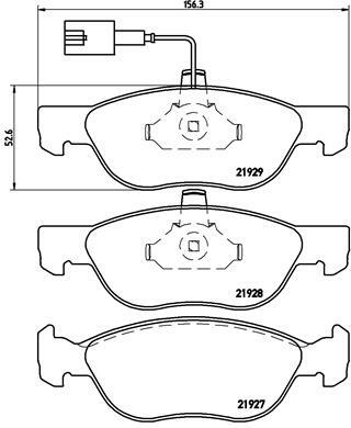 Sada brzdových destiček, kotoučová brzda BREMBO