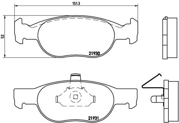 Sada brzdových destiček, kotoučová brzda BREMBO