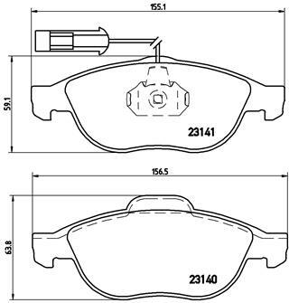 Sada brzdových destiček, kotoučová brzda BREMBO