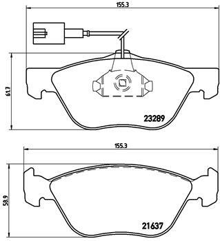 Sada brzdových destiček, kotoučová brzda BREMBO