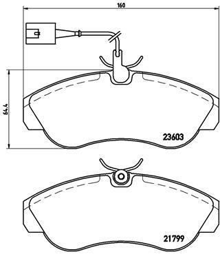 Sada brzdových destiček, kotoučová brzda BREMBO