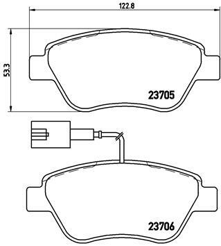 Sada brzdových destiček, kotoučová brzda BREMBO