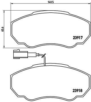 Sada brzdových destiček, kotoučová brzda BREMBO