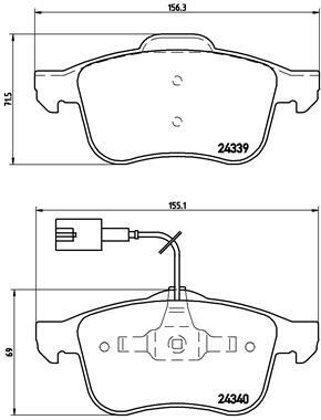 Sada brzdových destiček, kotoučová brzda BREMBO