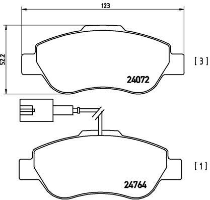 Sada brzdových destiček, kotoučová brzda BREMBO