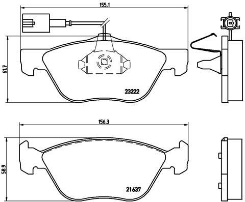 Sada brzdových destiček, kotoučová brzda BREMBO