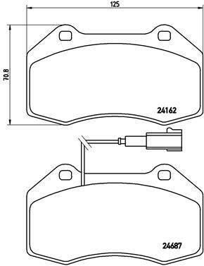 Sada brzdových destiček, kotoučová brzda BREMBO