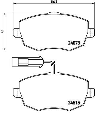 Sada brzdových destiček, kotoučová brzda BREMBO