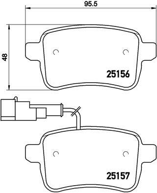 Sada brzdových destiček, kotoučová brzda BREMBO