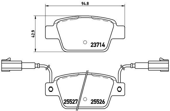 Sada brzdových destiček, kotoučová brzda BREMBO