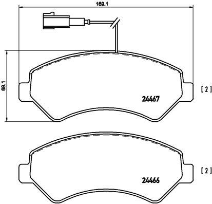 Sada brzdových destiček, kotoučová brzda BREMBO