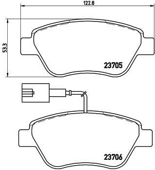 Sada brzdových destiček, kotoučová brzda BREMBO