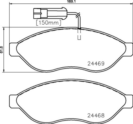 Sada brzdových destiček, kotoučová brzda BREMBO