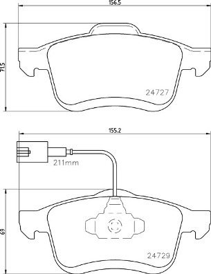 Sada brzdových destiček, kotoučová brzda BREMBO