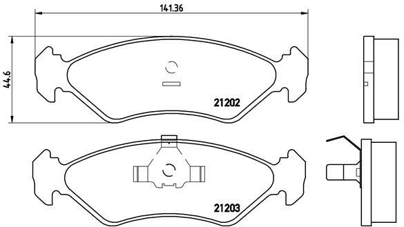 Sada brzdových destiček, kotoučová brzda BREMBO