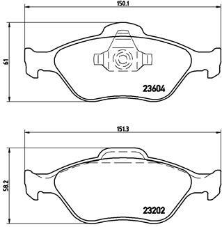 Sada brzdových destiček, kotoučová brzda BREMBO