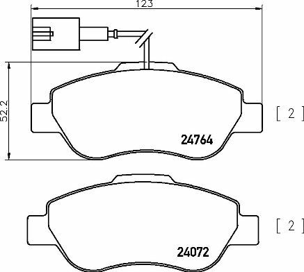 Sada brzdových destiček, kotoučová brzda BREMBO