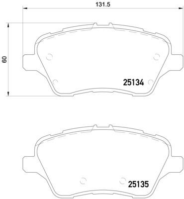 Sada brzdových destiček, kotoučová brzda BREMBO