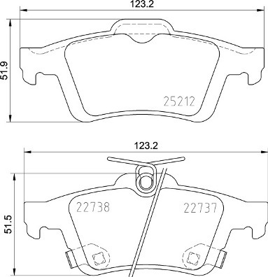 Sada brzdových destiček, kotoučová brzda BREMBO