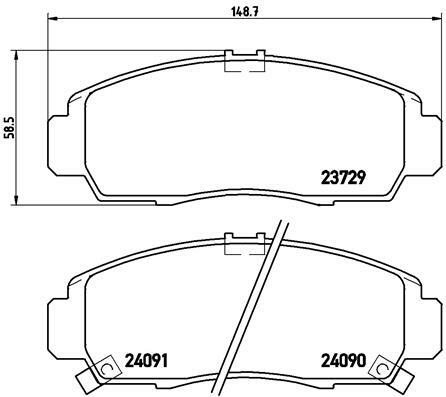 Sada brzdových destiček, kotoučová brzda BREMBO