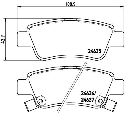 Sada brzdových destiček, kotoučová brzda BREMBO