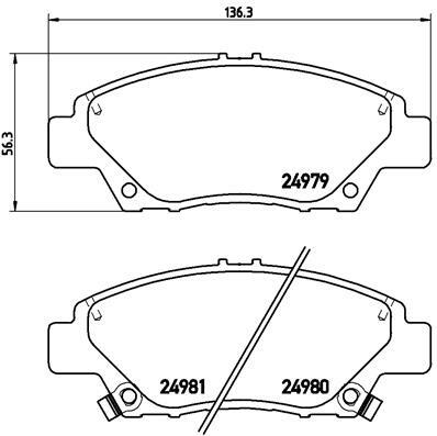 Sada brzdových destiček, kotoučová brzda BREMBO