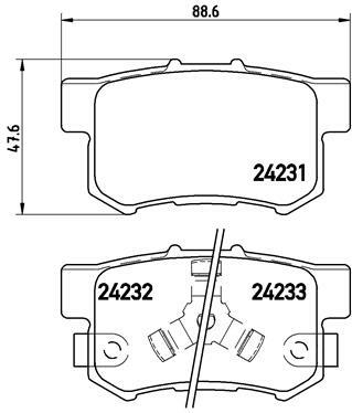 Sada brzdových destiček, kotoučová brzda BREMBO