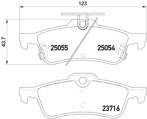 Sada brzdových destiček, kotoučová brzda BREMBO