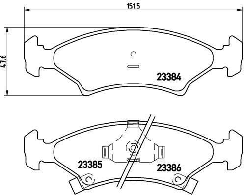 Sada brzdových destiček, kotoučová brzda BREMBO