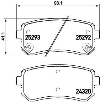 Sada brzdových destiček, kotoučová brzda BREMBO