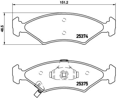 Sada brzdových destiček, kotoučová brzda BREMBO