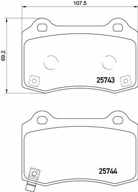 Sada brzdových destiček, kotoučová brzda BREMBO