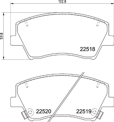 Sada brzdových destiček, kotoučová brzda BREMBO