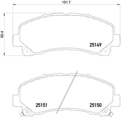 Sada brzdových destiček, kotoučová brzda BREMBO