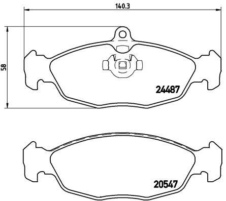 Sada brzdových destiček, kotoučová brzda BREMBO