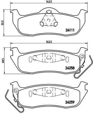 Sada brzdových destiček, kotoučová brzda BREMBO